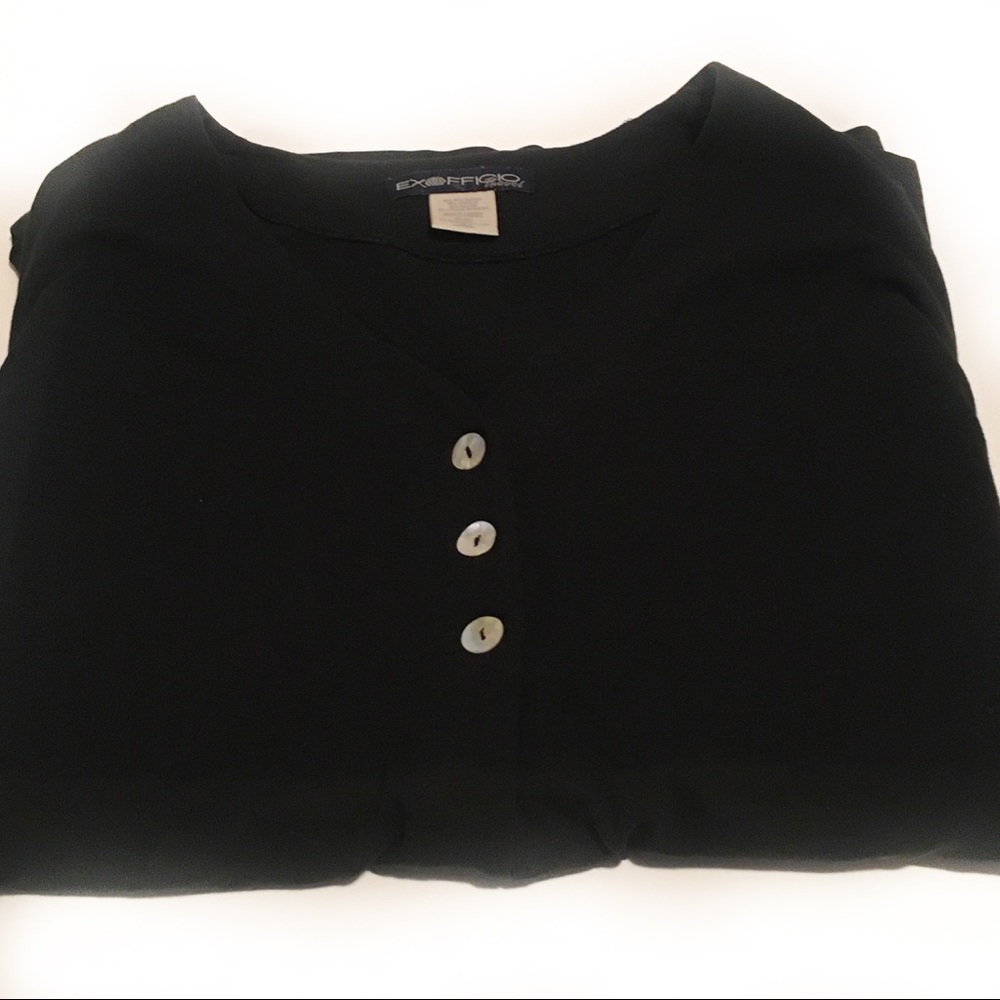 Exofficio cardigan, knit top made in Canada!